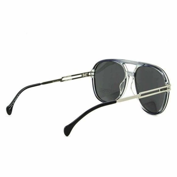 New Gucci Men Aviator XL Sunglasses GG1104S-001 Gray Translucent Silver Metal - Picture 6 of 6